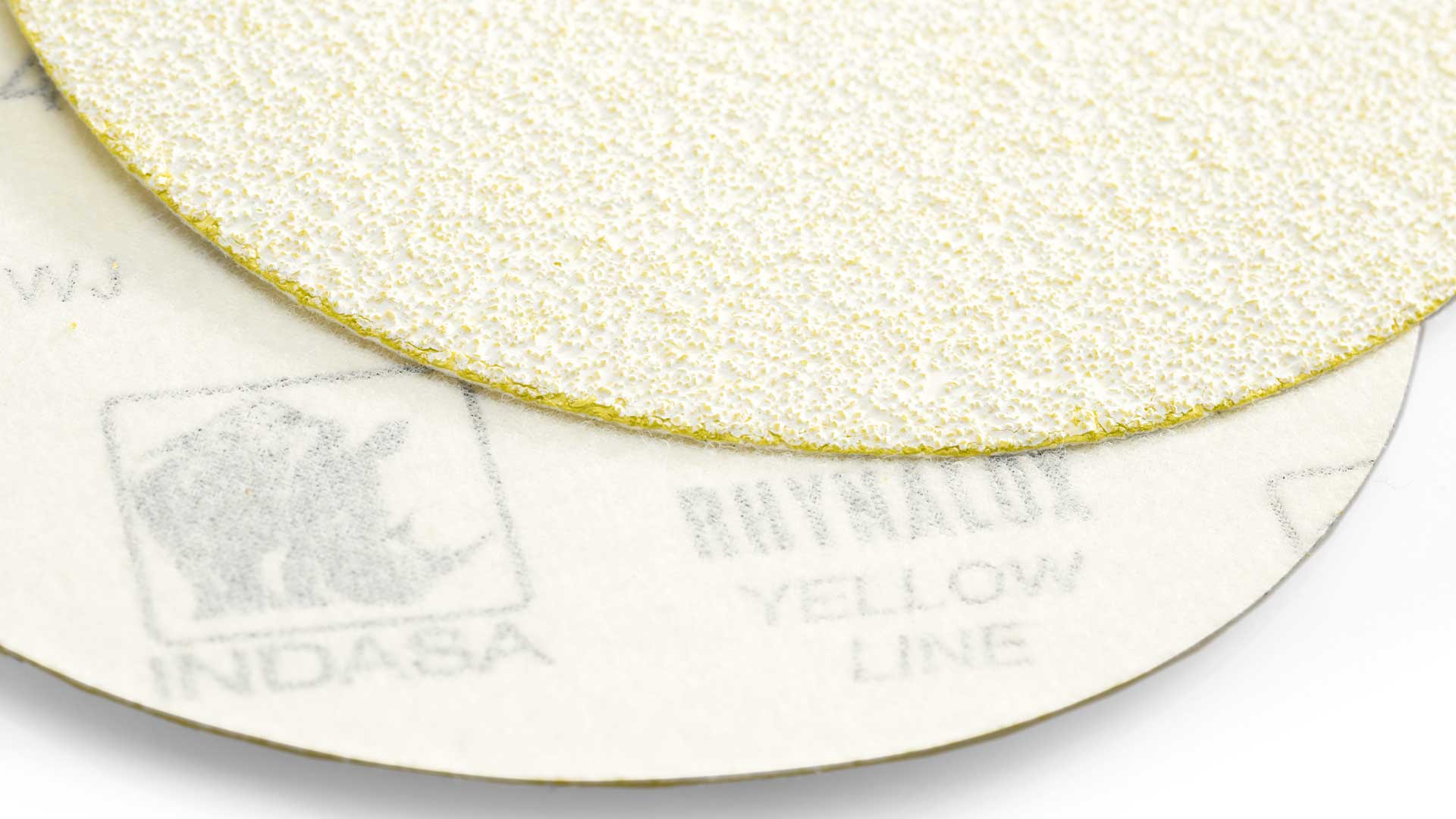INDASA-Schleifmittel Rhynogrip E Yellow Linie Nahaufnahme