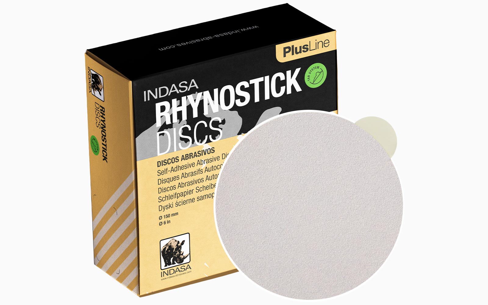 Indasa 800-80E Rhynostick HeavyLine 80 Grit Sticky Back 8" Sanding Discs Box 50 