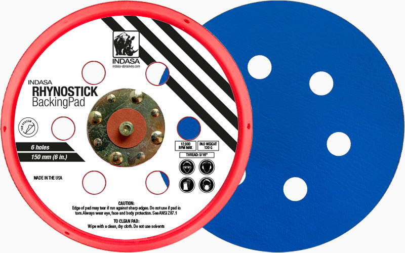 INDASA Abrasives rhynostick backing pad 150 6H low profile