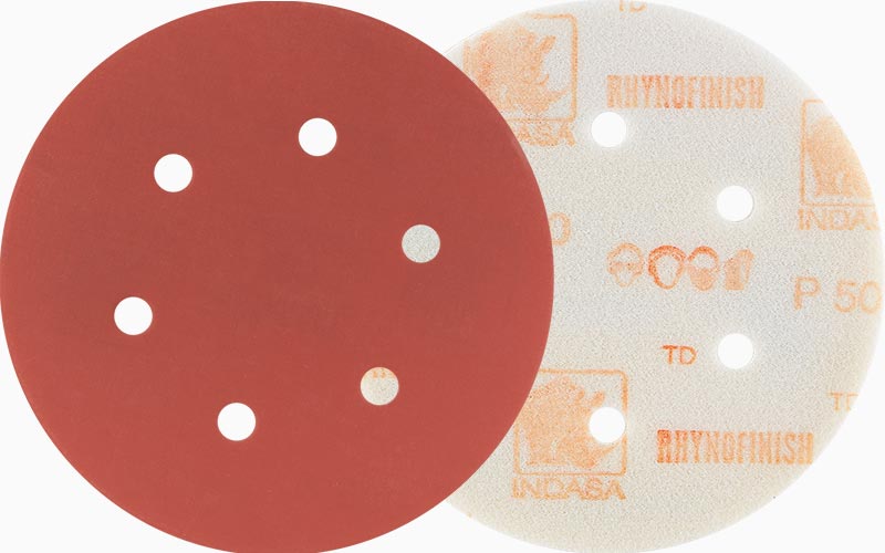 INDASA Abrasives Rhynofinish Red Line 6 holes disc