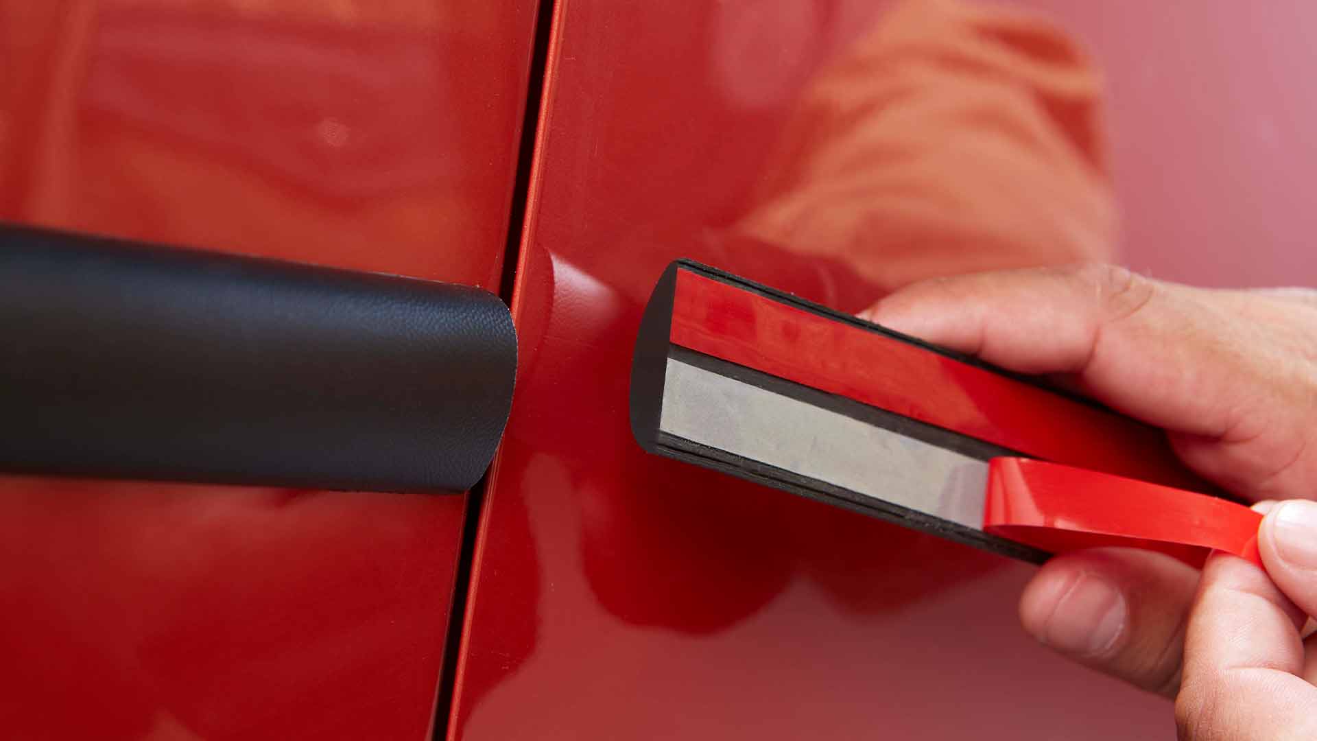 INDASA Abrasives Double Sided Acrylic Tape applying on car