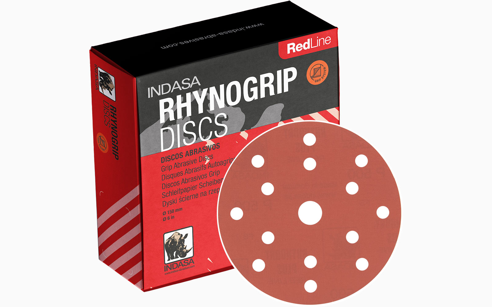 Disco de lija doble cara Rhyno Sic Indasa para pulidora