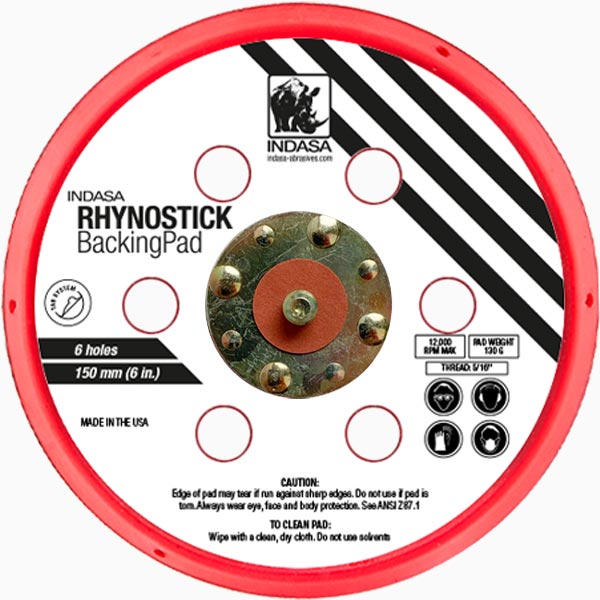 Rhynostick Backing Pad 150mm 6h Low Profile INDASA