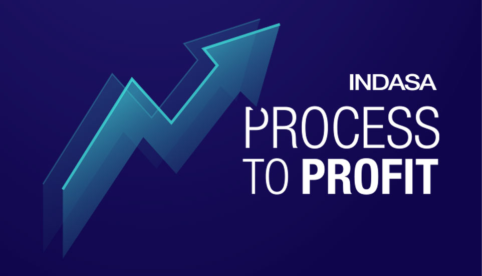 INDASA's process to profit blue logo